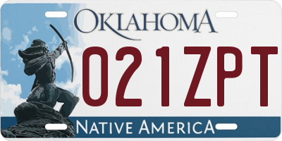 OK license plate 021ZPT