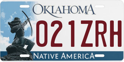 OK license plate 021ZRH