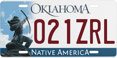 OK license plate 021ZRL