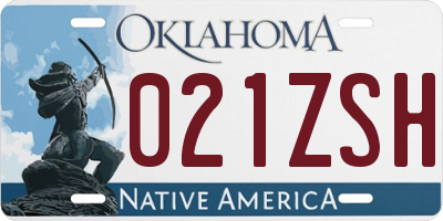 OK license plate 021ZSH