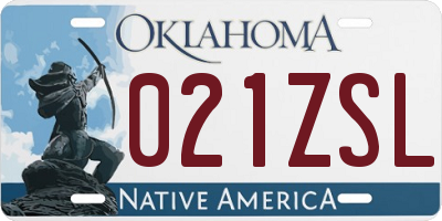 OK license plate 021ZSL