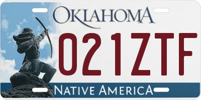 OK license plate 021ZTF