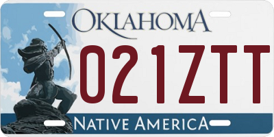 OK license plate 021ZTT