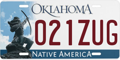 OK license plate 021ZUG