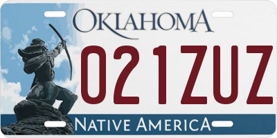OK license plate 021ZUZ