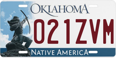 OK license plate 021ZVM