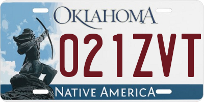OK license plate 021ZVT