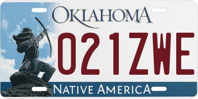 OK license plate 021ZWE