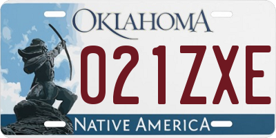 OK license plate 021ZXE