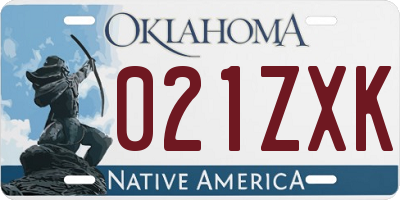 OK license plate 021ZXK
