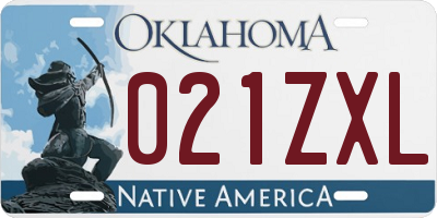 OK license plate 021ZXL