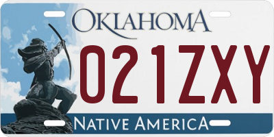 OK license plate 021ZXY