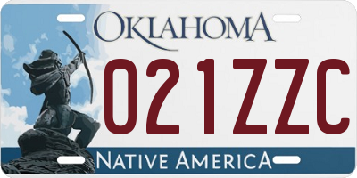 OK license plate 021ZZC