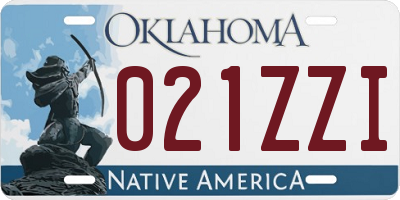 OK license plate 021ZZI