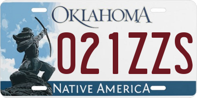 OK license plate 021ZZS