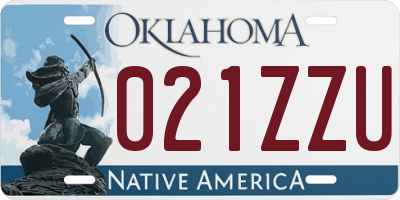 OK license plate 021ZZU