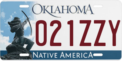 OK license plate 021ZZY