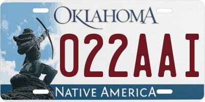 OK license plate 022AAI