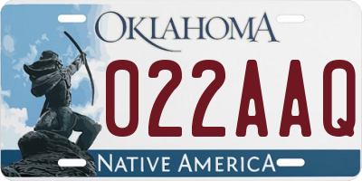 OK license plate 022AAQ