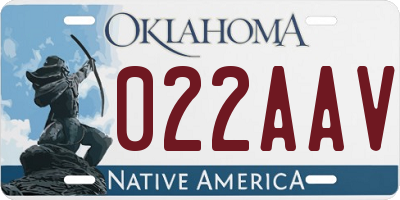 OK license plate 022AAV