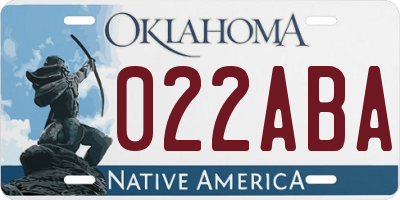 OK license plate 022ABA