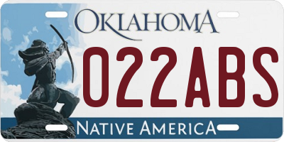 OK license plate 022ABS