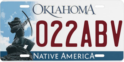 OK license plate 022ABV
