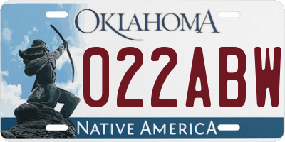 OK license plate 022ABW