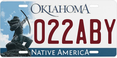 OK license plate 022ABY