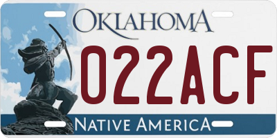OK license plate 022ACF