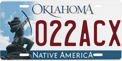 OK license plate 022ACX