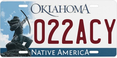 OK license plate 022ACY