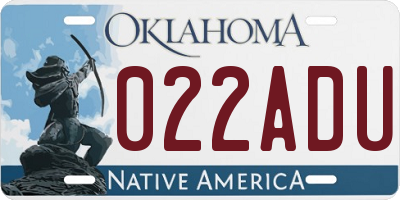 OK license plate 022ADU