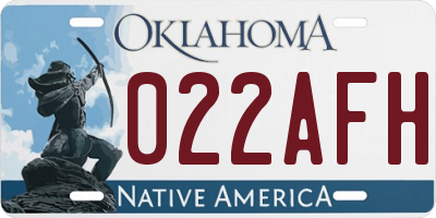 OK license plate 022AFH