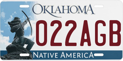 OK license plate 022AGB
