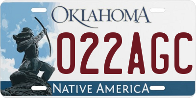 OK license plate 022AGC