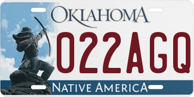 OK license plate 022AGQ