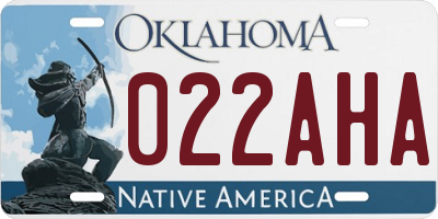 OK license plate 022AHA