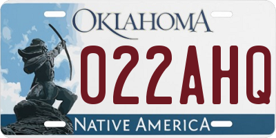 OK license plate 022AHQ