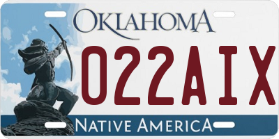 OK license plate 022AIX