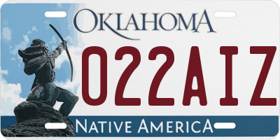 OK license plate 022AIZ