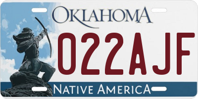 OK license plate 022AJF