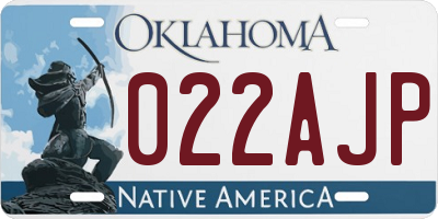 OK license plate 022AJP