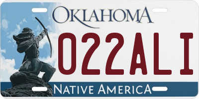 OK license plate 022ALI