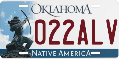 OK license plate 022ALV