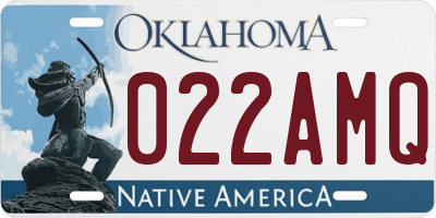 OK license plate 022AMQ