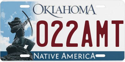 OK license plate 022AMT