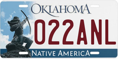 OK license plate 022ANL