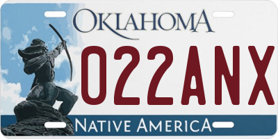 OK license plate 022ANX