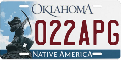 OK license plate 022APG